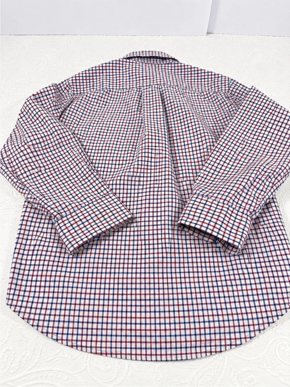 RALPH LAUREN POLO Red & Navy Check/plaid LONG SLEEVE SHIRT BOYS SIZE 6  EUC